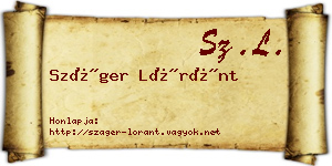 Száger Lóránt névjegykártya