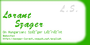 lorant szager business card